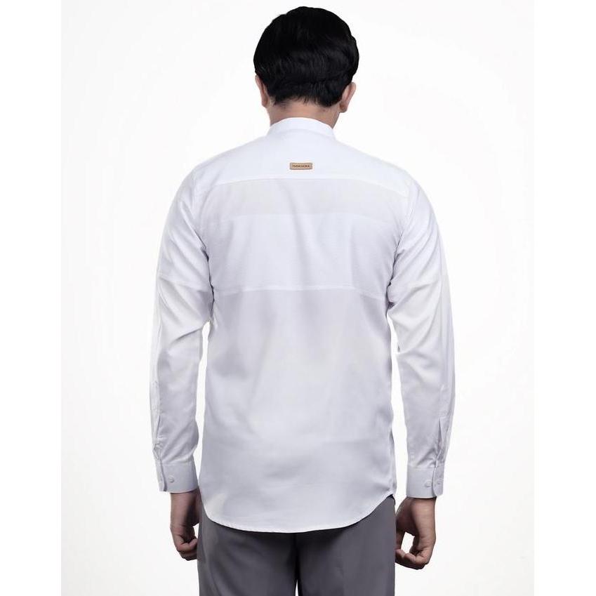 Fadkhera Waldan Baju Kemeja Koko Modern Pria Fadkhera Koko Putih White