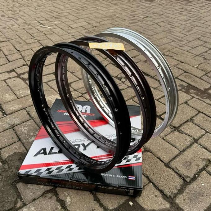 TDR VELG ASLI HITAM GLOSS SILVER TITANIUM GREY MODEL W SHAPE KOTAK UKURAN 140/160/185 RING 17 UNTUK 