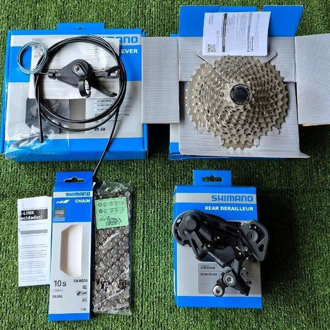 GROUPSET MINI SHIMANO DEORE M4100 1X10 SPEED SHIFTER SPROCKET RANTAI RD JAPAN ORIGINAL NEW ORIGINAL 