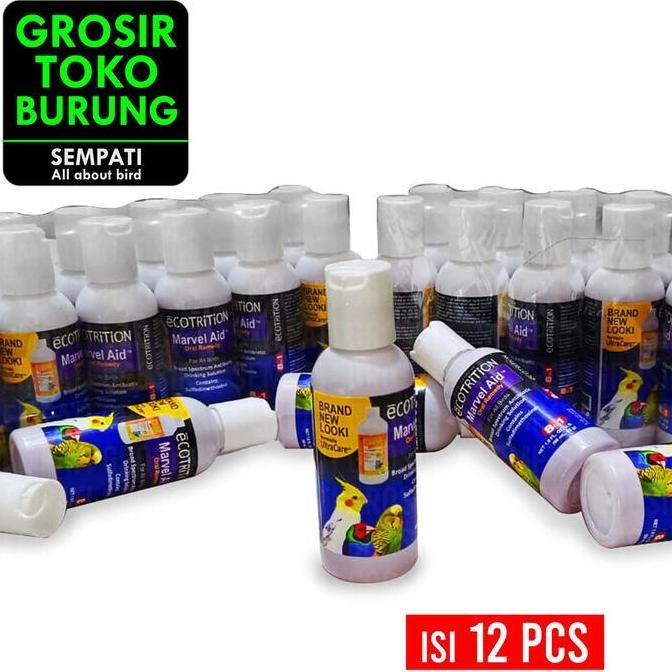 TERBARU - SEMPATI GROSIR Marvel Aid Oral Remedy 60ml For All Bird Isi 12 Pcs Obat Burung Kakatua Fin