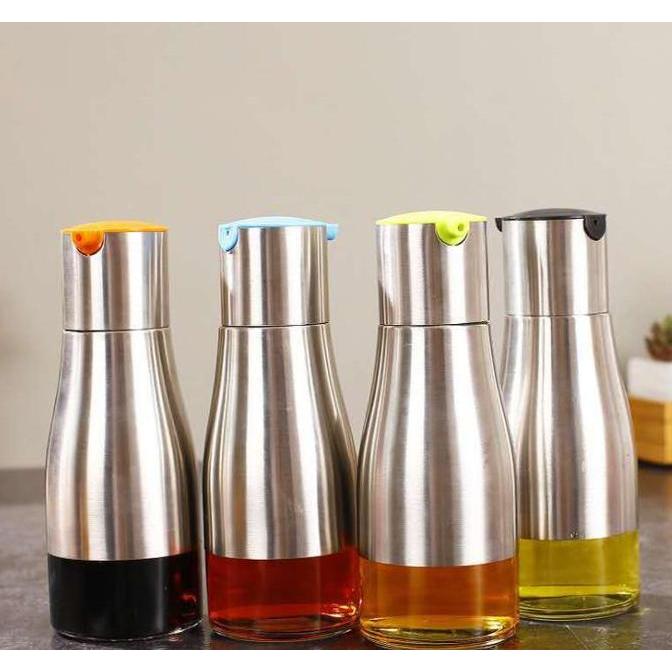 Bestone- Botol Minyak 2 Sisi / Botol Minyak Antik lapis Stainless / Botol Minya