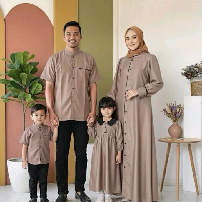 Family Set Couple Keluarga Rayya Baju Lebaran 2026 Bahan Toyobo Muslim