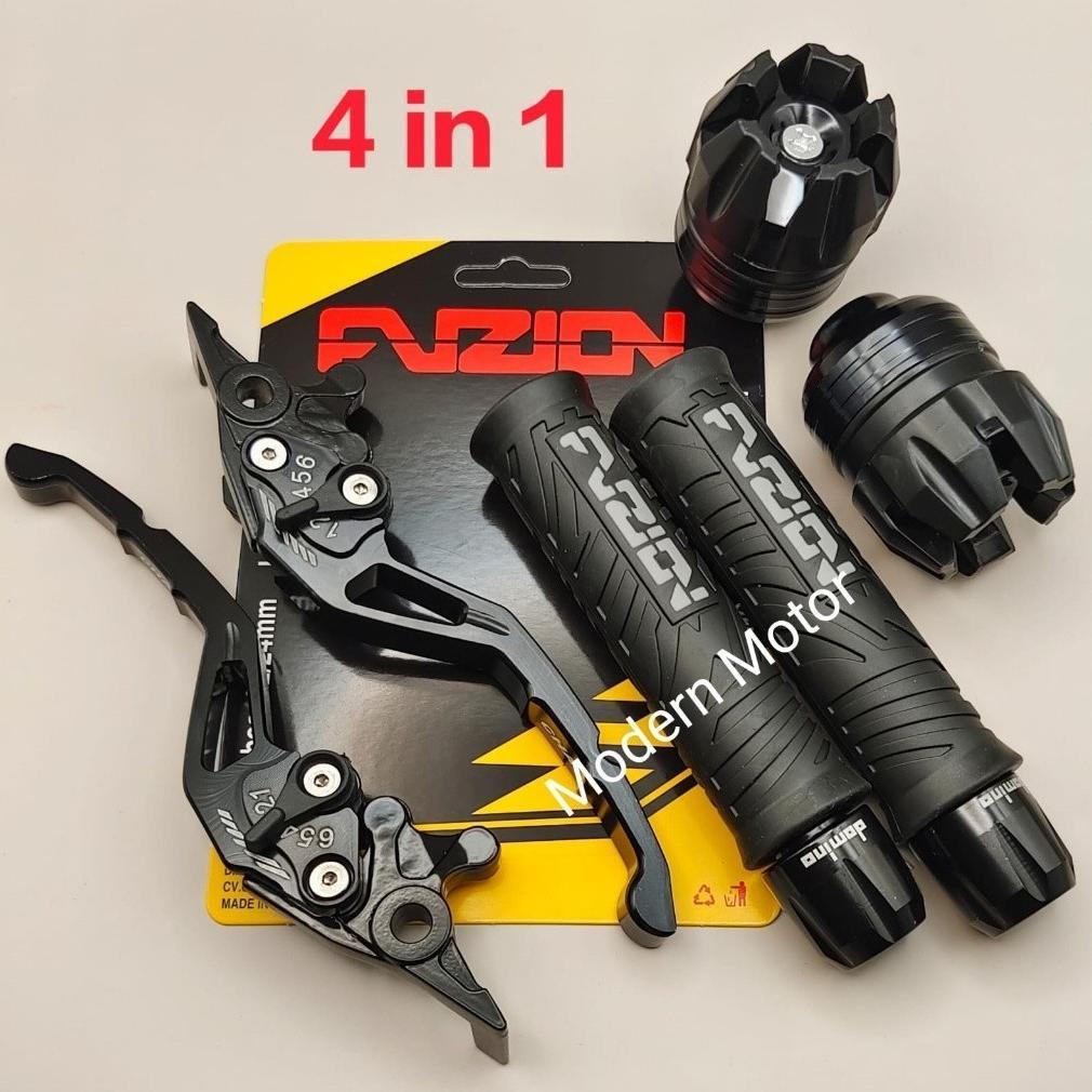 Paket 4in1 Model Hayaidesu THE STORM Handgrip FUZION + Jalu Stang CNC + Jalu As + Handle Rem Setelan