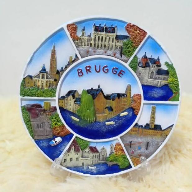 Pajangan Souvenir Piring Negara Belgia Belgium Brugge
