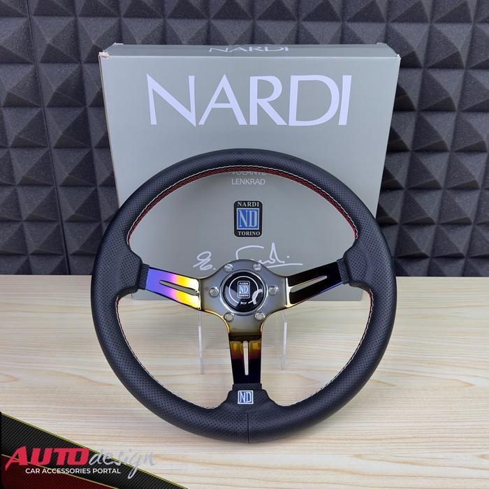 Nardi Stir Racing Mobil Kulit Burntip Blue Titanium Semi Celong Universal Car Baut Original Dan Terp