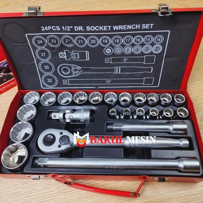 KUNCI SOCK SHOCK KUNCI SOK KUNCI SOCKET SET 8-32MM 24PCS MELZER