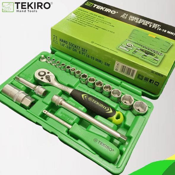 TEKIRO Model  Set Kunci Sok Kunci Shock 46 pcs Sock Set Mobil Motor Lengkap Socket Tool Kit set Pas 
