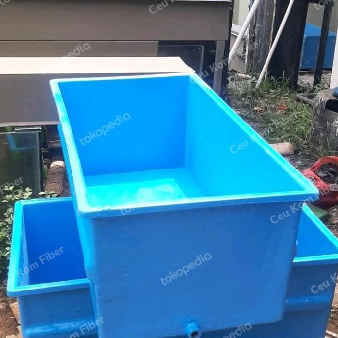 KOLAM IKAN BIRU FIBERGLASS UK.105*55*40 CM-BAK IKAN FIBER