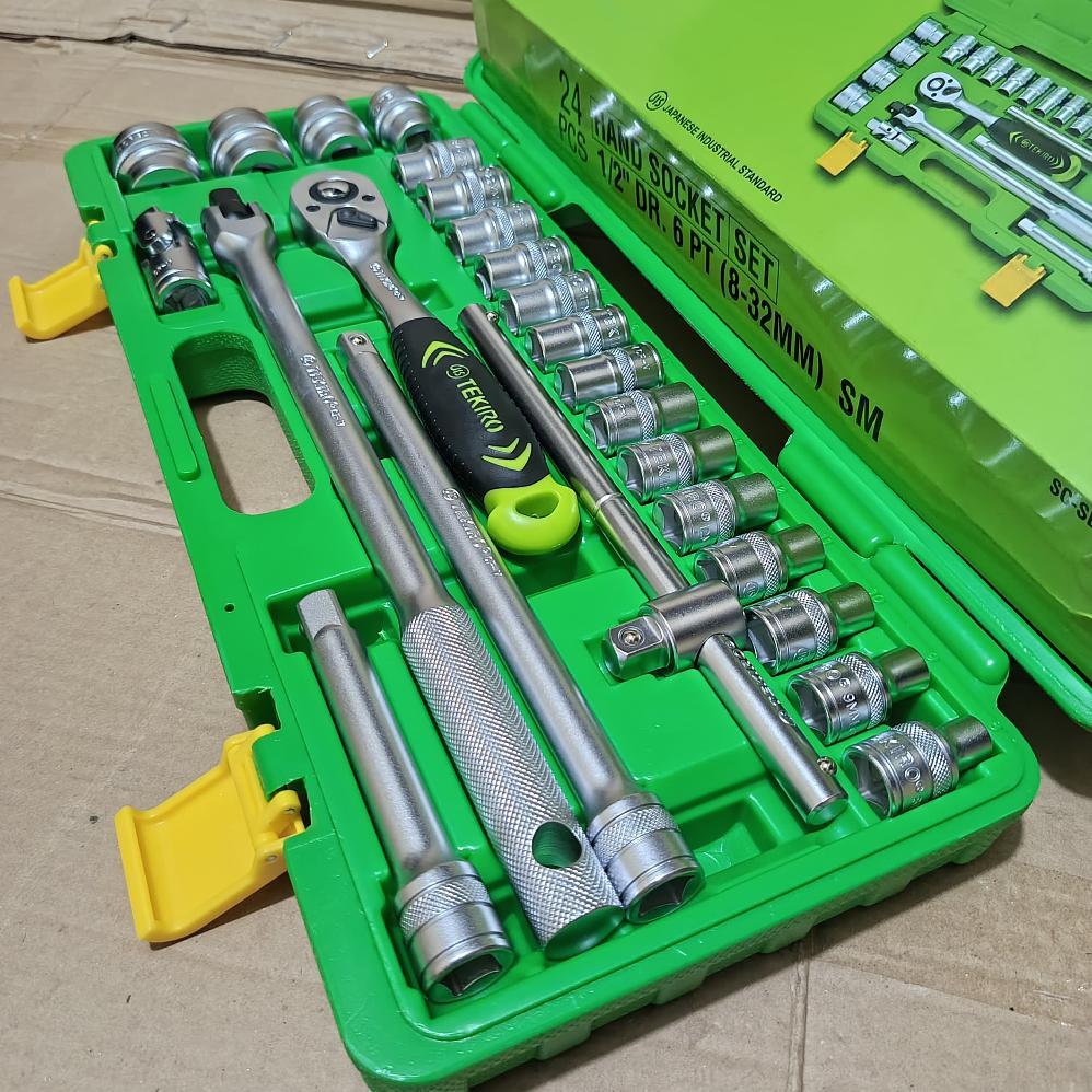 Kunci Tok Tekiro 24pcs 8-32 6pt Box Plastik - Hand Socket Set Tekiro ( Ready Cod ) Kunci 1set lengka