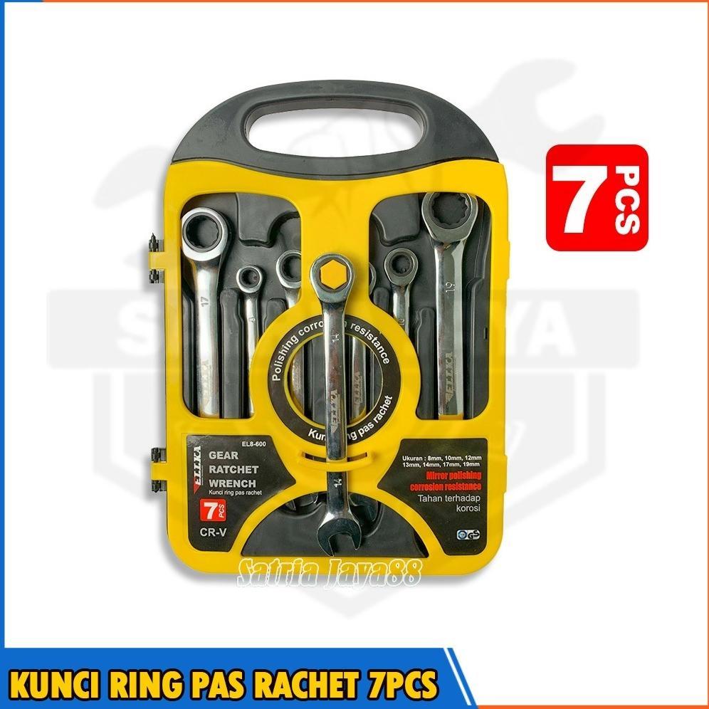 [PROMO] Kunci Ring Pas Rachet Set Gear Ratchet Wrench - Kunci Rachet Ring Pas 7 pcs Dana Pelajar