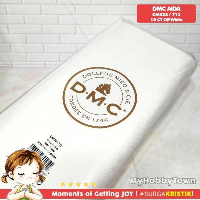 KAIN SULAM KRISTIK STRIMIN AIDA DMC 18CT 712 DM322 KODE 1212