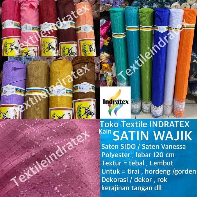 ( PER 1 ROLL ) KAIN SATIN SATEN WAJIK SIDO VANESSA LEBAR 120 CM BAHAN TIRAI HORDENG GORDEN DEKORASI 
