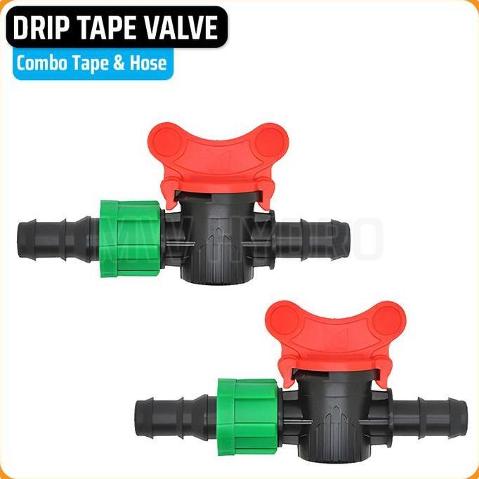 DRIP TAPE VALVE - COMBO TAPE & HOSE | KONEKTOR KERAN SELANG DRIPTAPE IRIGASI HIDROPONIK - COMBO TAPE