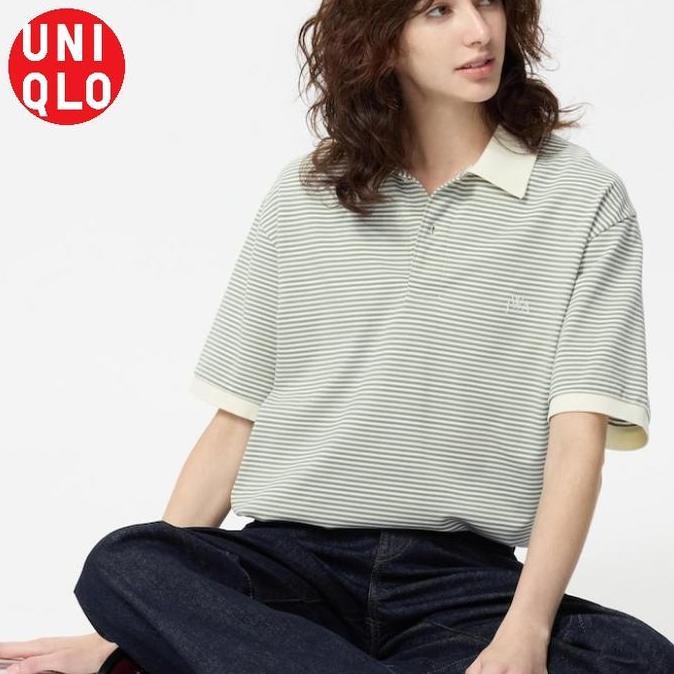 Kaos POLO Rugger Garis lengan pendek UNIQLO ORIGINAL UNISEX