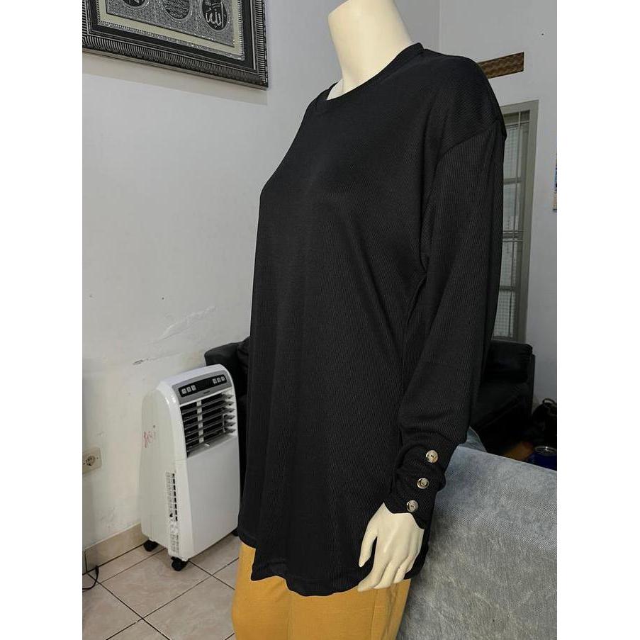 Aleeya Rib Tunik Jumbo Lengan Variasi Kancing