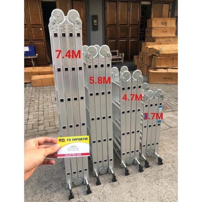 Tangga Multifungsi 3.7 Meter Tangga Lipat Tangga Alumunium AMG