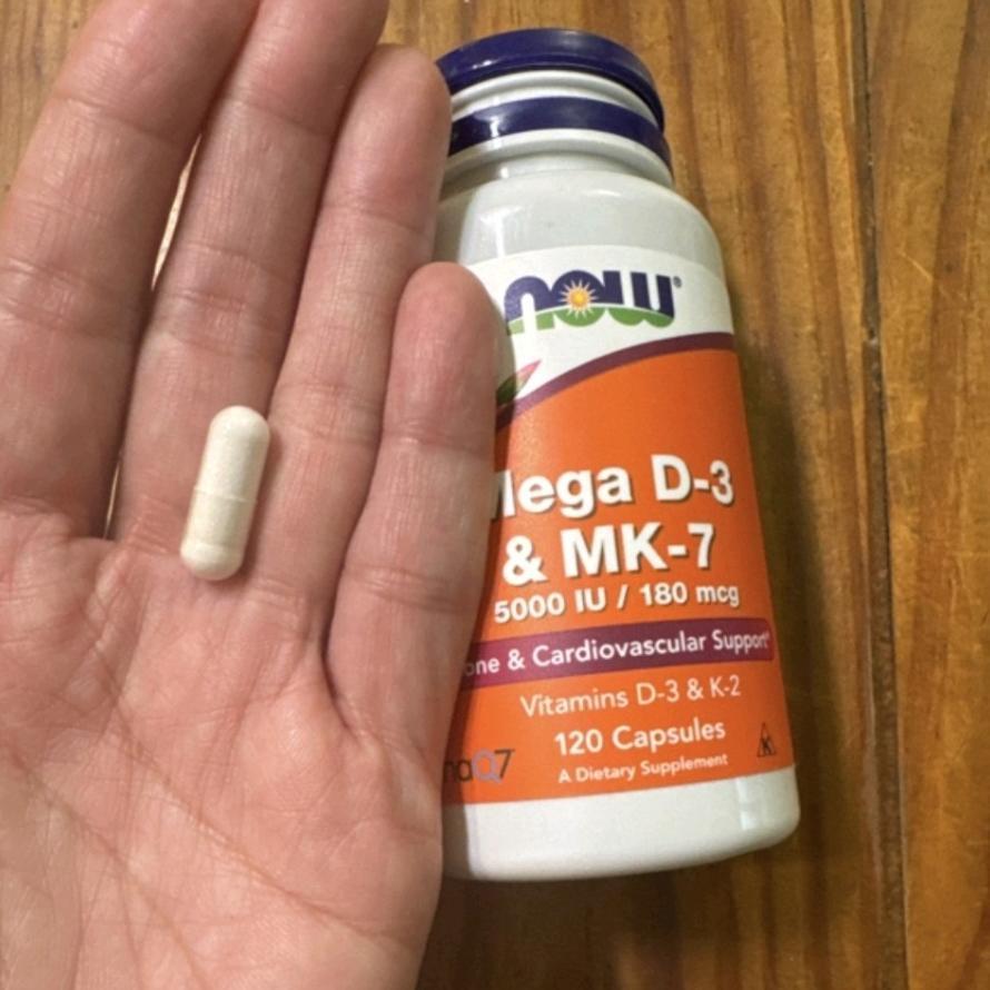 Now Foods Mega D-3 & Mk-7 180 Mcg (5000 Iu) 120 Capsules Halal D3 Mk7 Original