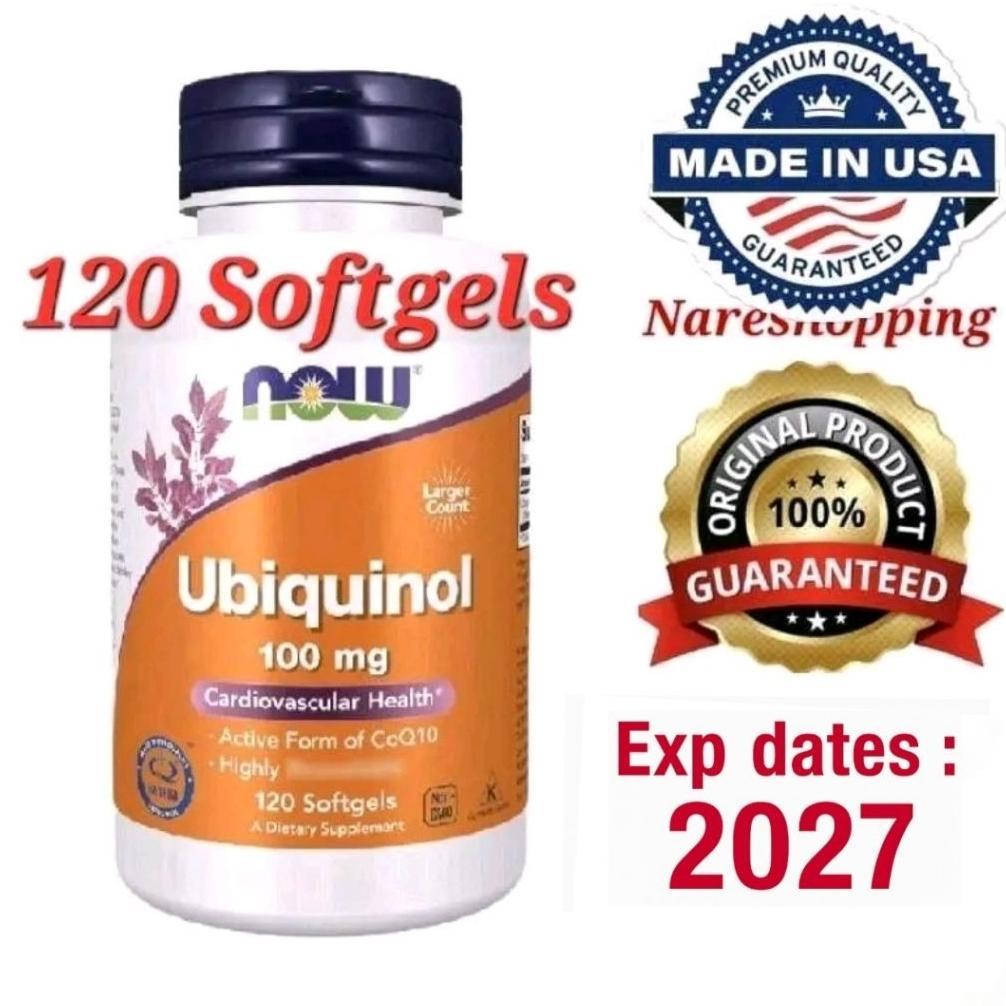 Now Foods Ubiquinol 100 Mg 120 Softgels Halal Kaneka Bioavailable Original