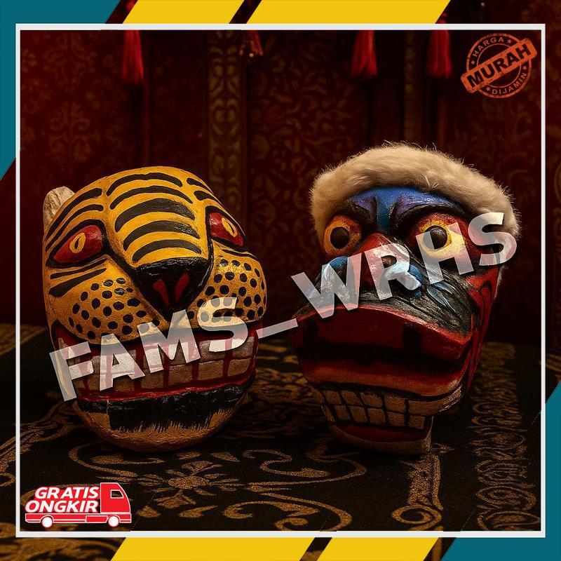 Barongan Kepruk Kucingan Kepala Barongan Jaranan Barongan kayu LANGSUNG BELI