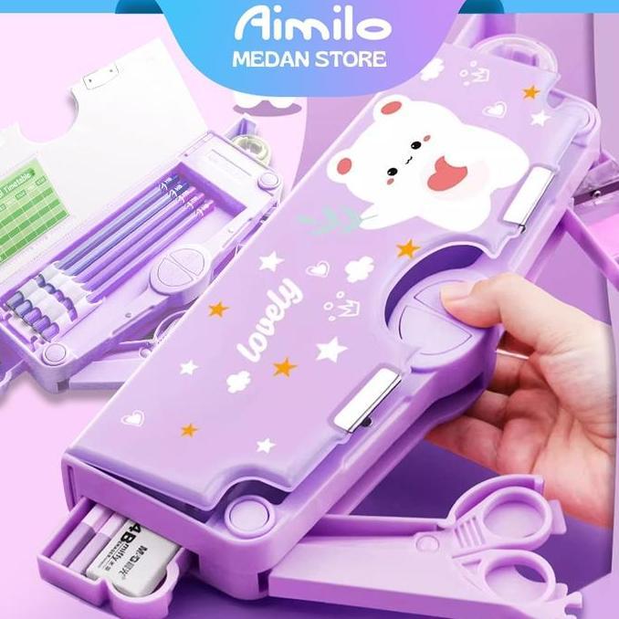 SWWSINDURJAN1 - AIMILO - KOTAK PENSIL ANAK PEREMPUAN TEMPAT PENSIL ANAK PEREMPUAN KOTAK PENSIL MULTI