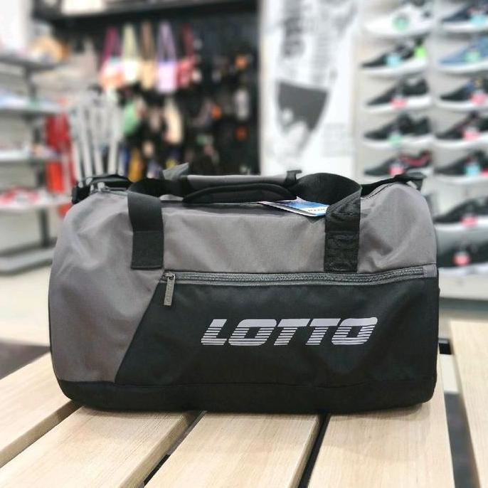 Tas Duffel - LOTTO Edga Gym Bag - Black Grey [LOTTB250621G] -