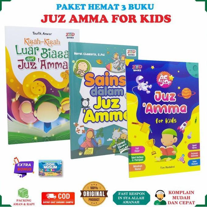 PAKET 3 BUKU Juz Amma For Kids ORIGINAL Sains dalam Juz Ama Kisah-Kisah Luar Biasa dari Juzz 'Amma U
