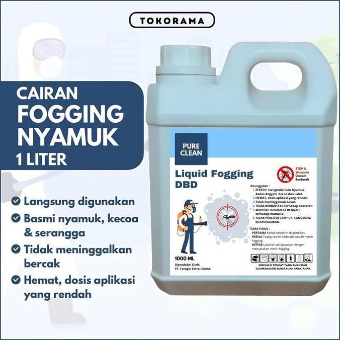 BERKUALITAS Pure Clean Cairan Fogging Nyamuk DBD Water Based 1 Liter Pembasmi Nyamuk Kecoa & Serangg