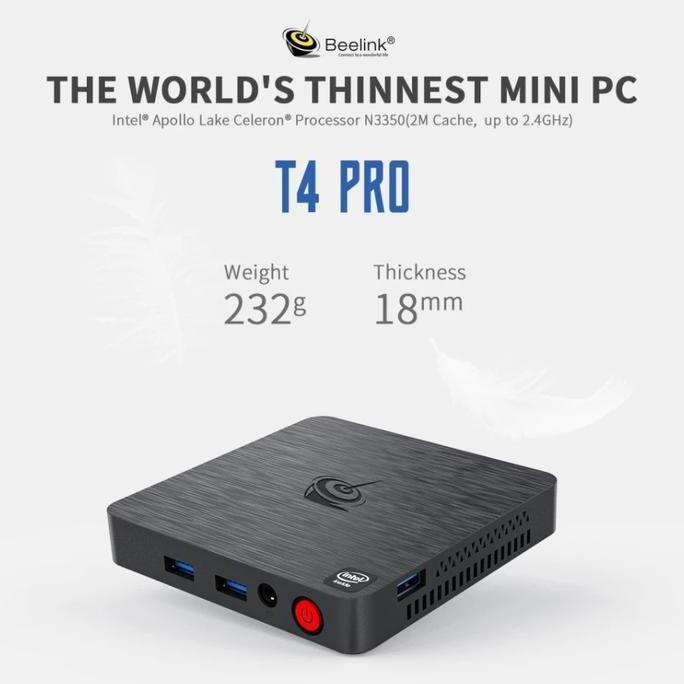 Mini PC Beelink 4/64GB Z85 Z83V Intel X5 z8350 Windows 10 Minipc