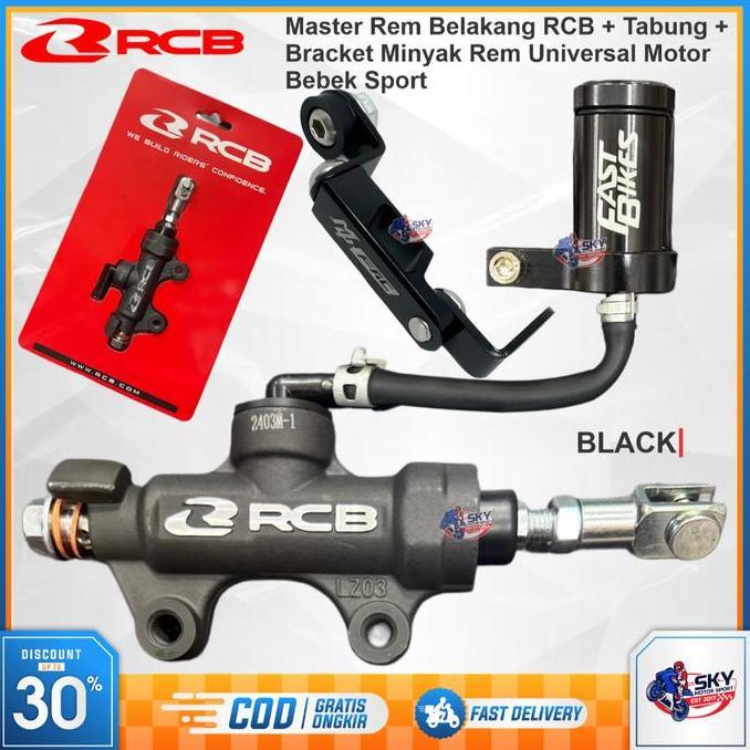 Master Rem Belakang RCB + Tabung + Bracket Minyak Rem Mufac Universal Tonjokan Semua Motor Sport Beb
