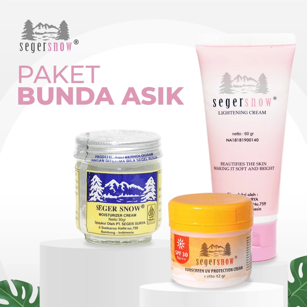 ARJUNA Seger Snow Lightening Cream Vanishing cream Sunscreen Halal BPOM 60gr KT5