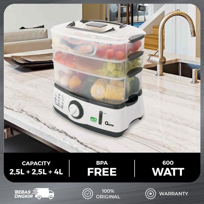 Oxone Ox261 Food Steamer Eco Low Watt Original Dan Terpercaya