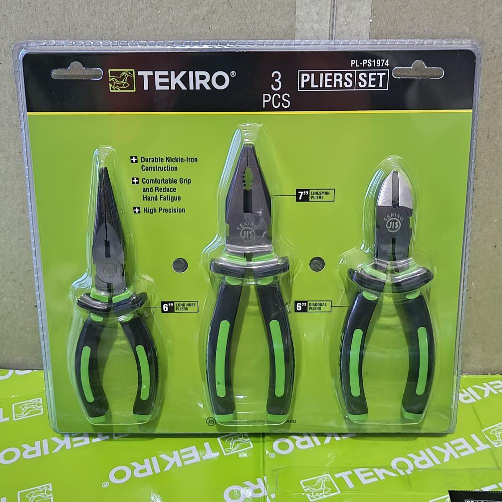 Tang Tekiro Set 3 Pcs / Tang Potong /Tang Kombinasi / Tang Lancip Tekiro Original