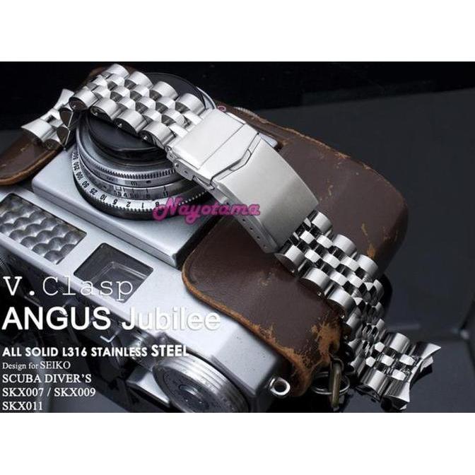 22mm MILTAT Angus-J Louis JUB Rantai Angus Jubilee untuk Jam Tangan Seiko SKX007 SKX009 SKX001 denga