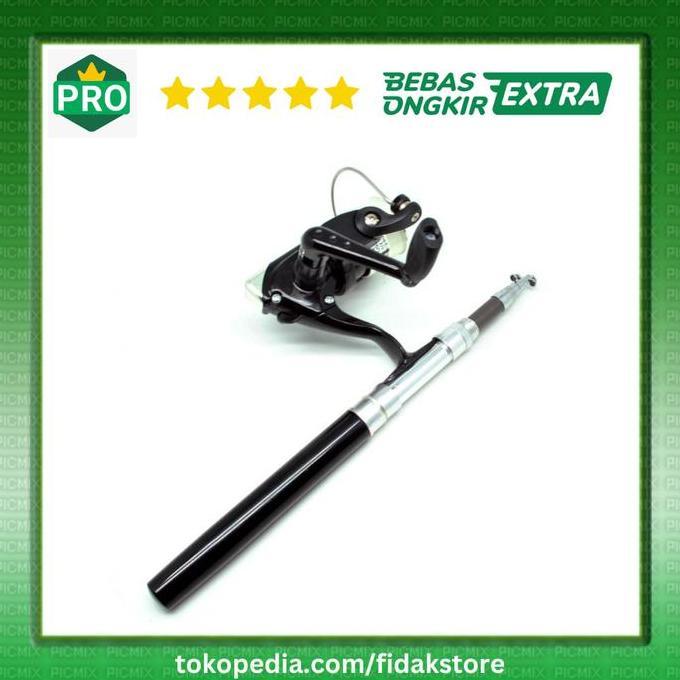Joran Pancing Pena Reel Mini Alat Pancingan Pulpen Antena Portable Rod