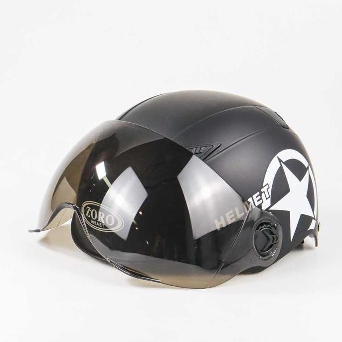 Helm Sepeda Mtb Listrik Skuter Motor Elektrik Half Face Visor Zoro Ori
