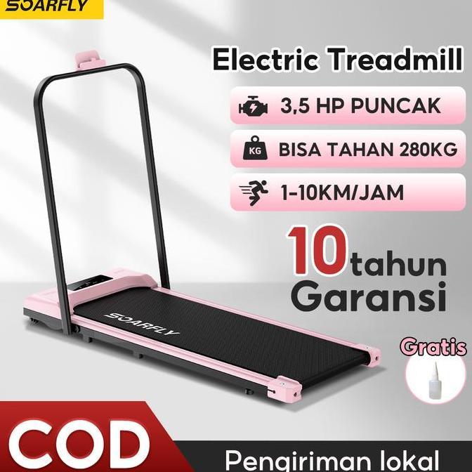 ROHMAMA24 - GARANSI SEUMURSOARFLY TREADMILL ELEKTRIK MULTIFUNGSI 12 KM/H WALKING RUNNING PAD PERALAT