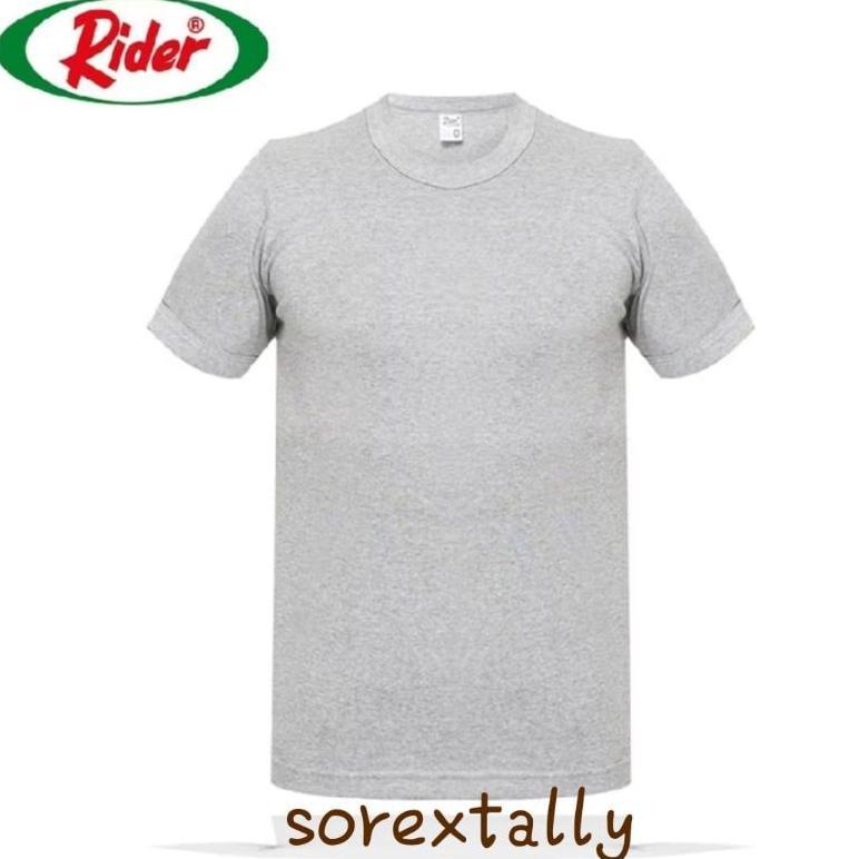 Rider Kaos Oblong Pria Polos Katun R 223 BW Kaos ABU Anti Melar