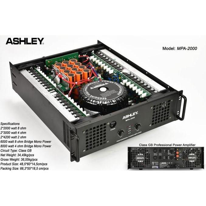 Promo POWER AMPLIFIER ASHLEY MPA2000 MPA 2000 ORIGINAL Diskon