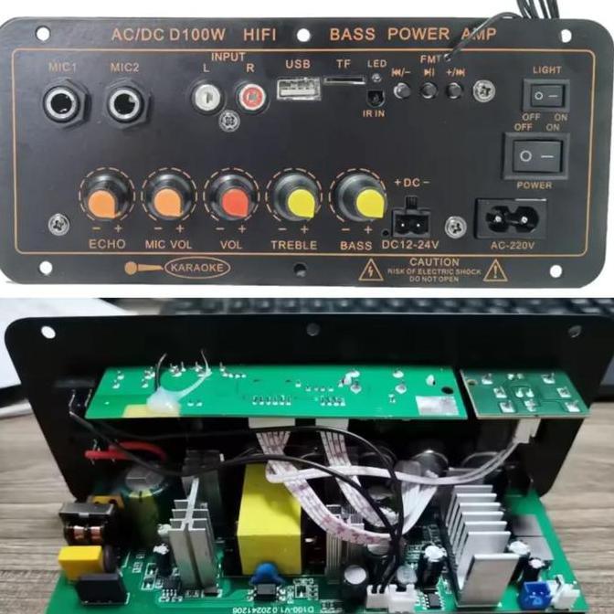 Promo D100 Amplifier Board Audio Bluetooth 5.4 USB FM Radio TF HI-FI Subwoofer Power Amp High Bass -
