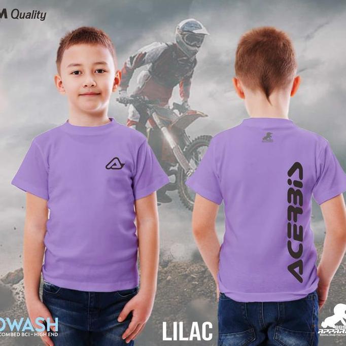 Kaos anak biowash ultrasoft 24s reguler motif 1 Sablon ACERBIS Kaos Premium Lengan Pendek TRAIL