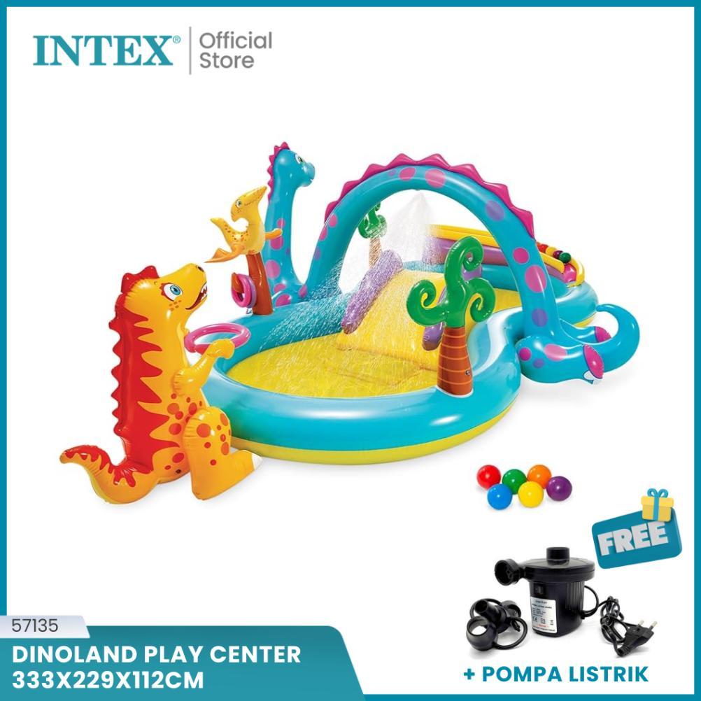 INTEX Kolam Perosotan Main Anak Dinoland Play Center Free Pump 57135