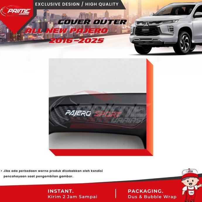 Ready Pajero Sport 2016 2021 2025 Outer Handle Cover Hitam Doff Carbon Aksesoris Mitsubishi Pajero