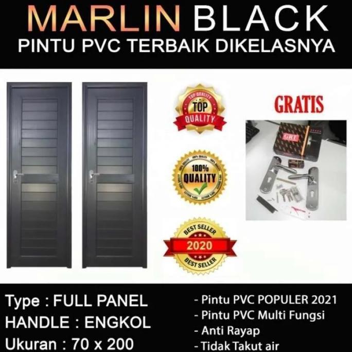Pintu hitam upvc marlin 70*200