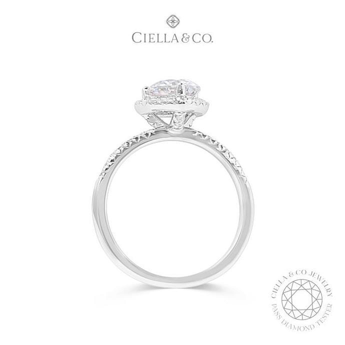 Cincin Tunangan Moissanite - Ciella&co. Heart Halo Solitaire Ring