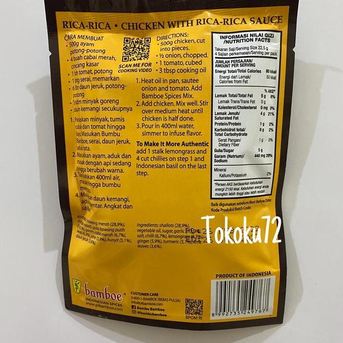 Bamboe Bumbu Rica-Rica 90 gr murah