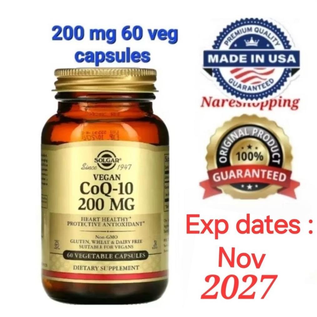 Solgar Vegan Coq-10, 200 Mg, 60 Vegetable Capsules Coq10 Heart Healthy, Protective Antioxidant Origi
