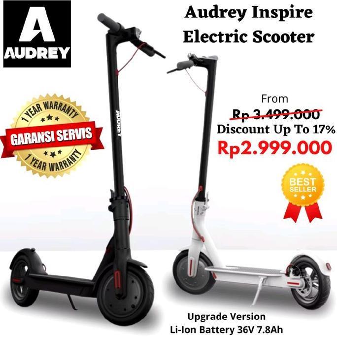 NEW AUDREY INSPIRE ELECTRIC SCOOTER OUTDOOR SPORT SKUTER LISTRIK LIPAT BAN 8.5 INCH / SKUTER ANAK / 
