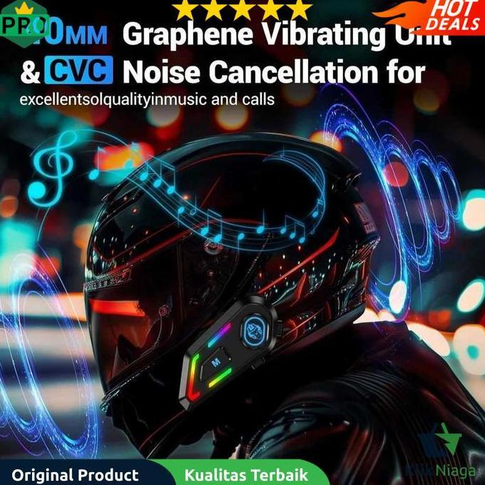 ORIGINAL EDYELL Intercom Helm Bluetooth set Helmet Motorcycle IP67 1mAh READY STOCK