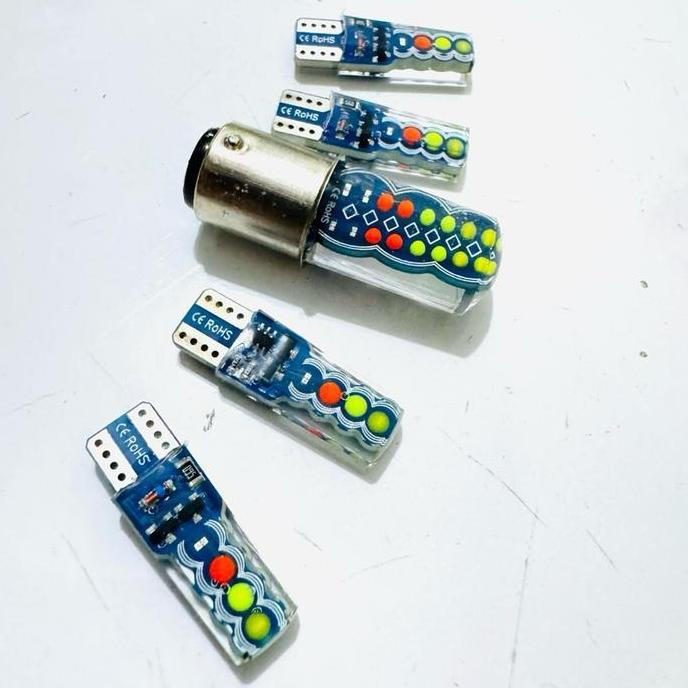 Paketan lampu stop RGB 32Led+lampu sen jelly 8led rgb kedip warna warni semua motor Motorcycle