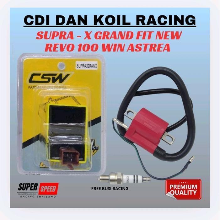 Cdi Racing Supra X Lama Supra Fit Lama/New Grand Revo Lama Plus Koil Dan Busi Racing Motorcycle Orig